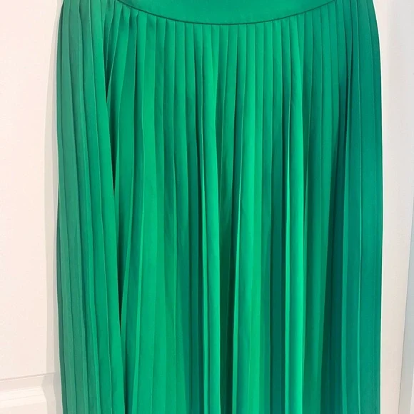 J. Crew Vibrant Green Midi A-Line Skirt - Picture 3 of 6